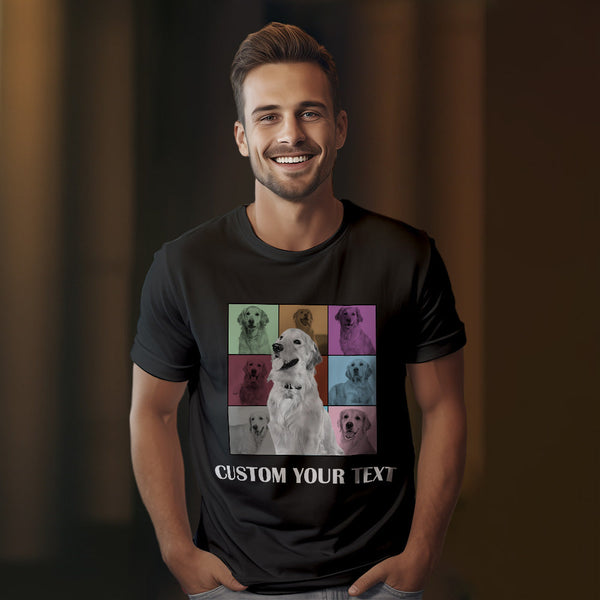 Custom Your Photo and Text Shirt Personalised Dog Photo Shirt Custom Multi Pet Portrait Shirt - MyFaceBoxerUK