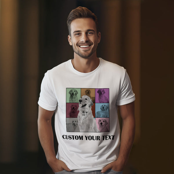 Custom Your Photo and Text Shirt Personalised Dog Photo Shirt Custom Multi Pet Portrait Shirt - MyFaceBoxerUK