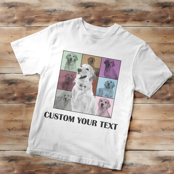 Custom Your Photo and Text Shirt Personalised Dog Photo Shirt Custom Multi Pet Portrait Shirt - MyFaceBoxerUK