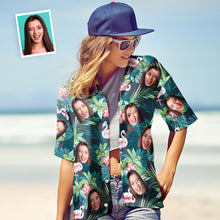 Custom Face Shirt Women's Hawaiian Shirt Flamingo Flower