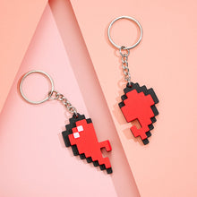 Custom Photo Couple Heart Shape Keychain Personalized 3D Printing Black and Red Pixel Block Keychain Anniversary Gift - MyFaceBoxerUK