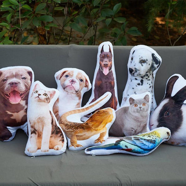 Custom Pet Photo Face Pillow 3D Portrait Pillow-dogs