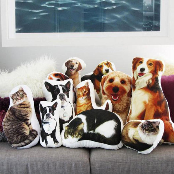 Custom Pet Photo Face Pillow 3D Portrait Pillow-cooldog