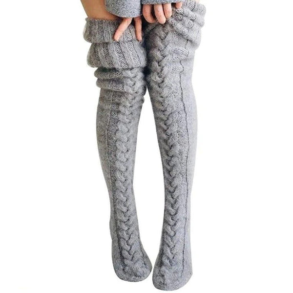 Knitted Over The Knee Socks Women Winter Leg Warmers Over Knee Thick Leg Warmers - MyFaceBoxerUK