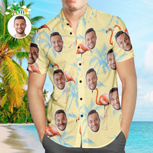 Custom Face Hawaiian Shirt Sunny Flamingo Personalized Aloha Beach Shirt For Men - MyFaceBoxerUK