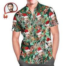 Men's Custom Face Merry Christmas Hawaiian Shirt Personalised Christmas Gift - MyFaceBoxerUK