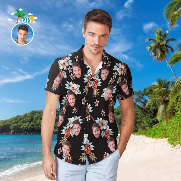 Custom Face Hawaiian Shirt Men's Popular All Over Print Hawaiian Beach Shirt Gift - Romantic Getaway - MyFaceBoxerUK