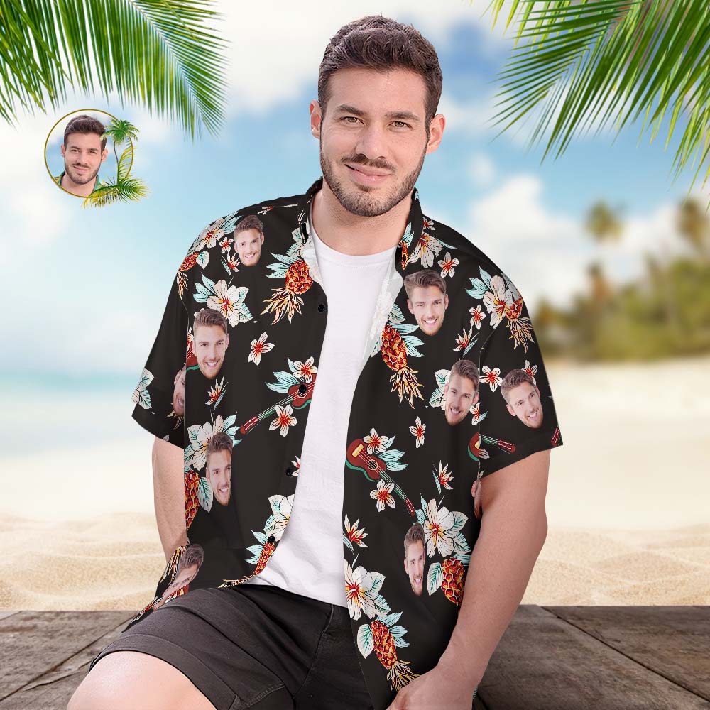 Custom Face Hawaiian Shirt Men's Popular All Over Print Hawaiian Beach Shirt Gift - Romantic Getaway - MyFaceBoxerUK