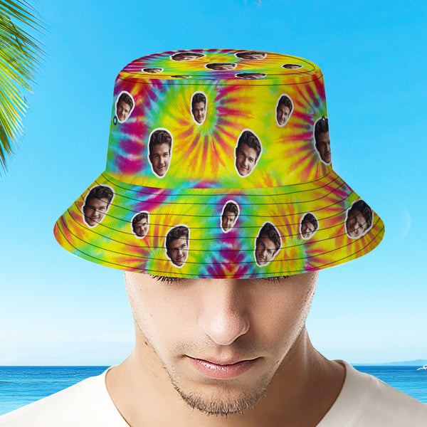 Custom Bucket Hat Unisex Face Bucket Hat Personalized Wide Brim Outdoor Summer Cap Hiking Beach Sports Hats Tie Dye - MyFaceBoxerUK