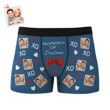 Custom Men's Photo Boxers Bow Tie Personalized Property Of Face Underwear