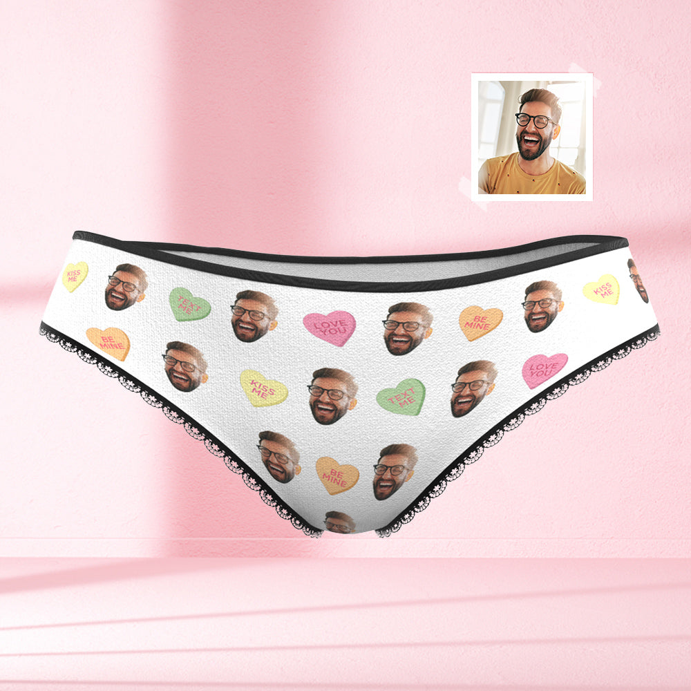 Custom Face Women's Panties Candy Hearts - MyFaceBoxerUK