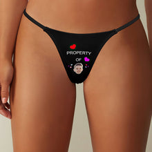 Custom Face Property of Hearts Women's Tanga Thong - MyFaceBoxerUK