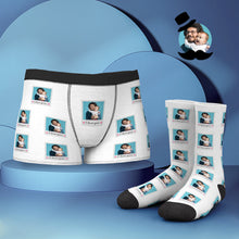 Custom Face Boxer Shorts And Socks Set I LOVE YOU - MyFaceBoxerUK