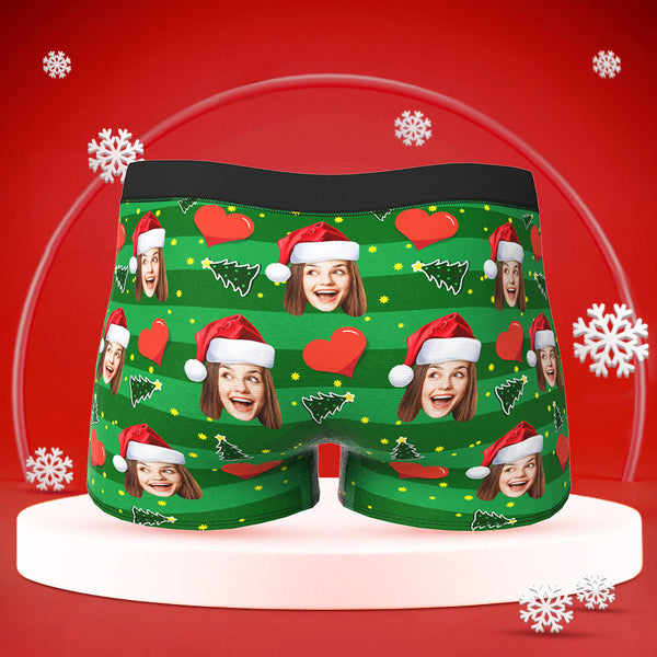 Custom Face Boxers Briefs Men's Shorts With Girlfriend Photo Heart Christmas Gifts - MyFaceBoxerUK