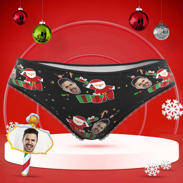 Custom Face Underwear Personalised Funny Women High-Cut Briefs Panties Christmas Surprise Gift For Her - MyFaceBoxerUK