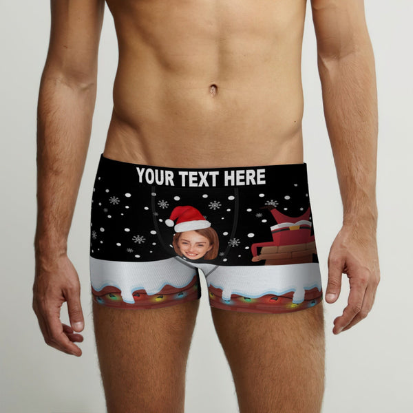 Custom Girlfriend Face Funny Boxer Briefs Christmas Gift for Him - MyFaceBoxerUK