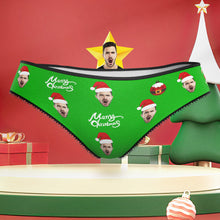 Custom Face Panties Merry Christmas Personalised Face Underwear Christmas Gift for Her - MyFaceBoxerUK