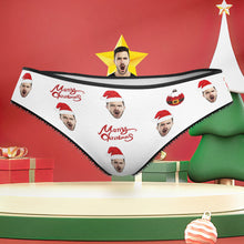 Custom Face Panties Merry Christmas Personalised Face Underwear Christmas Gift for Her - MyFaceBoxerUK