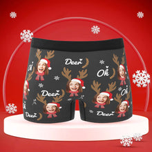 Custom Face Boxers Briefs Personalised Men's Shorts With Photo Christmas Reindeer - MyFaceBoxerUK