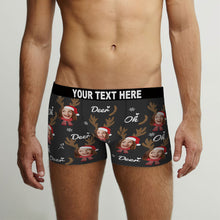 Custom Face Boxers Briefs Personalised Men's Shorts With Photo Christmas Reindeer - MyFaceBoxerUK