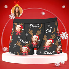 Custom Face Boxers Briefs Personalised Men's Shorts With Photo Christmas Reindeer - MyFaceBoxerUK