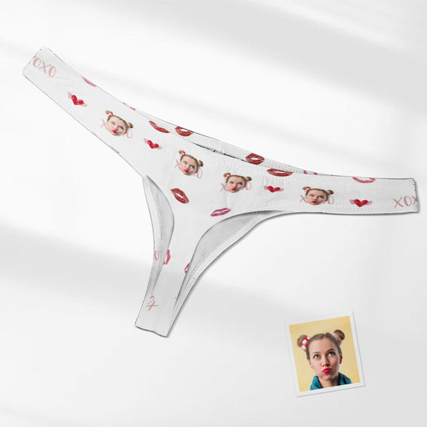 Custom Face Kiss And Love Men's Thong XOXO Men's Briefs - MyFaceBoxerUK