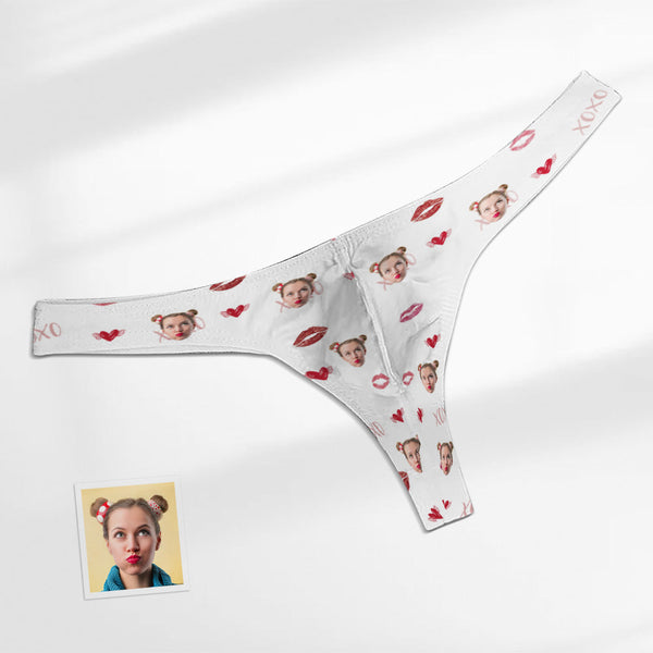 Custom Face Kiss And Love Men's Thong XOXO Men's Briefs - MyFaceBoxerUK