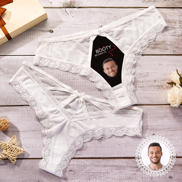 Custom Lace Thong Sexy Lace Panties Funny Gift with Boyfriend Face - MyFaceBoxerUK