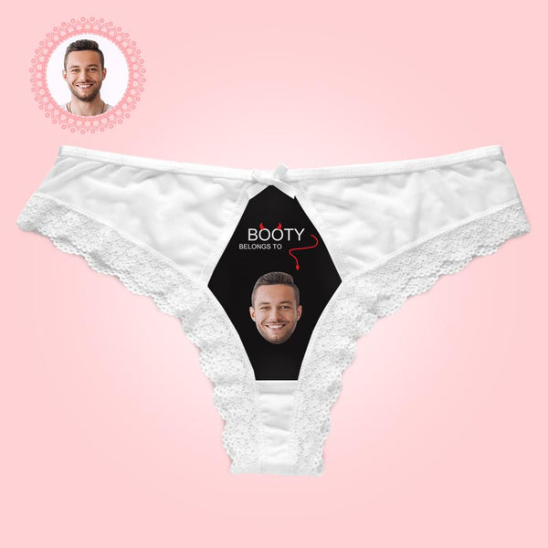 Custom Lace Thong Sexy Lace Panties Funny Gift with Boyfriend Face - MyFaceBoxerUK