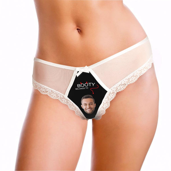 Custom Lace Thong Sexy Lace Panties Funny Gift with Boyfriend Face - MyFaceBoxerUK