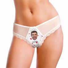 Custom Face Lace Thong Sexy Lace Panties Funny Gift with Boyfriend Name - MyFaceBoxerUK