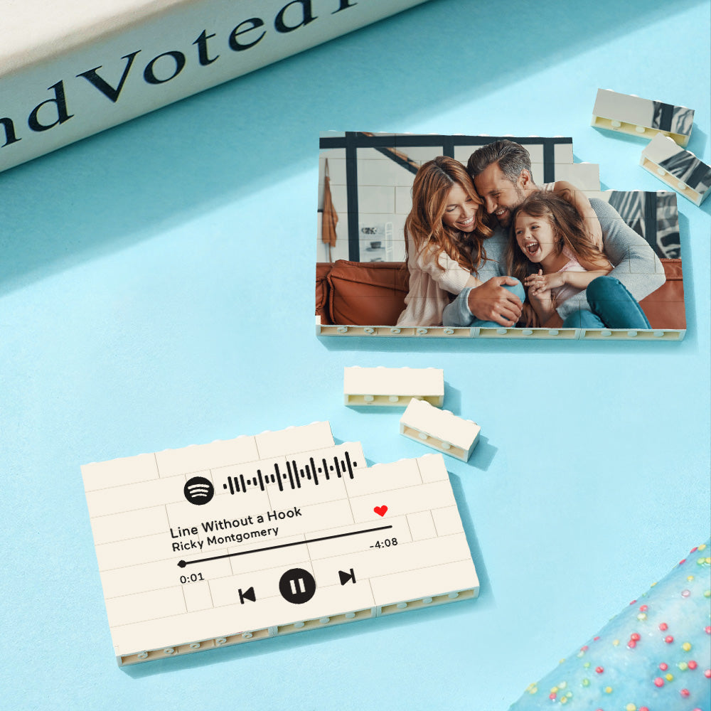 Spotify Code Personalised Building Brick Photo Block Frame - MyFaceBoxerUK