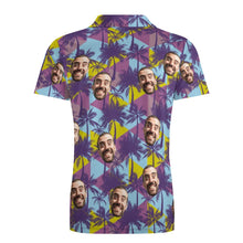 Men's Custom Face Polo Shirt Colorful Coconut Trees Personalized Hawaiian Golf Shirts - MyFaceBoxerUK