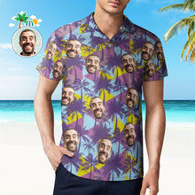 Men's Custom Face Polo Shirt Colorful Coconut Trees Personalized Hawaiian Golf Shirts - MyFaceBoxerUK