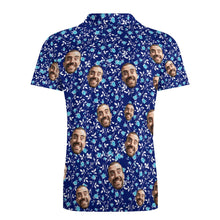 Custom Face Polo Shirt For Men Flower Power Personalized Hawaiian Golf Shirts - MyFaceBoxerUK