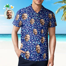 Custom Face Polo Shirt For Men Flower Power Personalized Hawaiian Golf Shirts - MyFaceBoxerUK