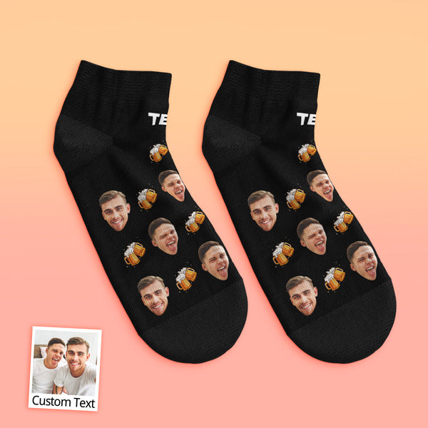 Custom Low Cut Ankle Face Socks Beer Party Socks