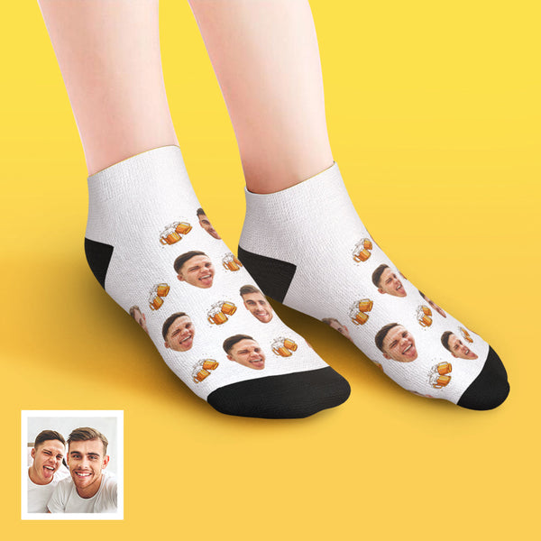 Custom Low Cut Ankle Face Socks Beer Party Socks