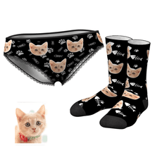 Custom Face Womens Panties-Cat Claw And Crew Socks Set - MyFaceBoxerUK